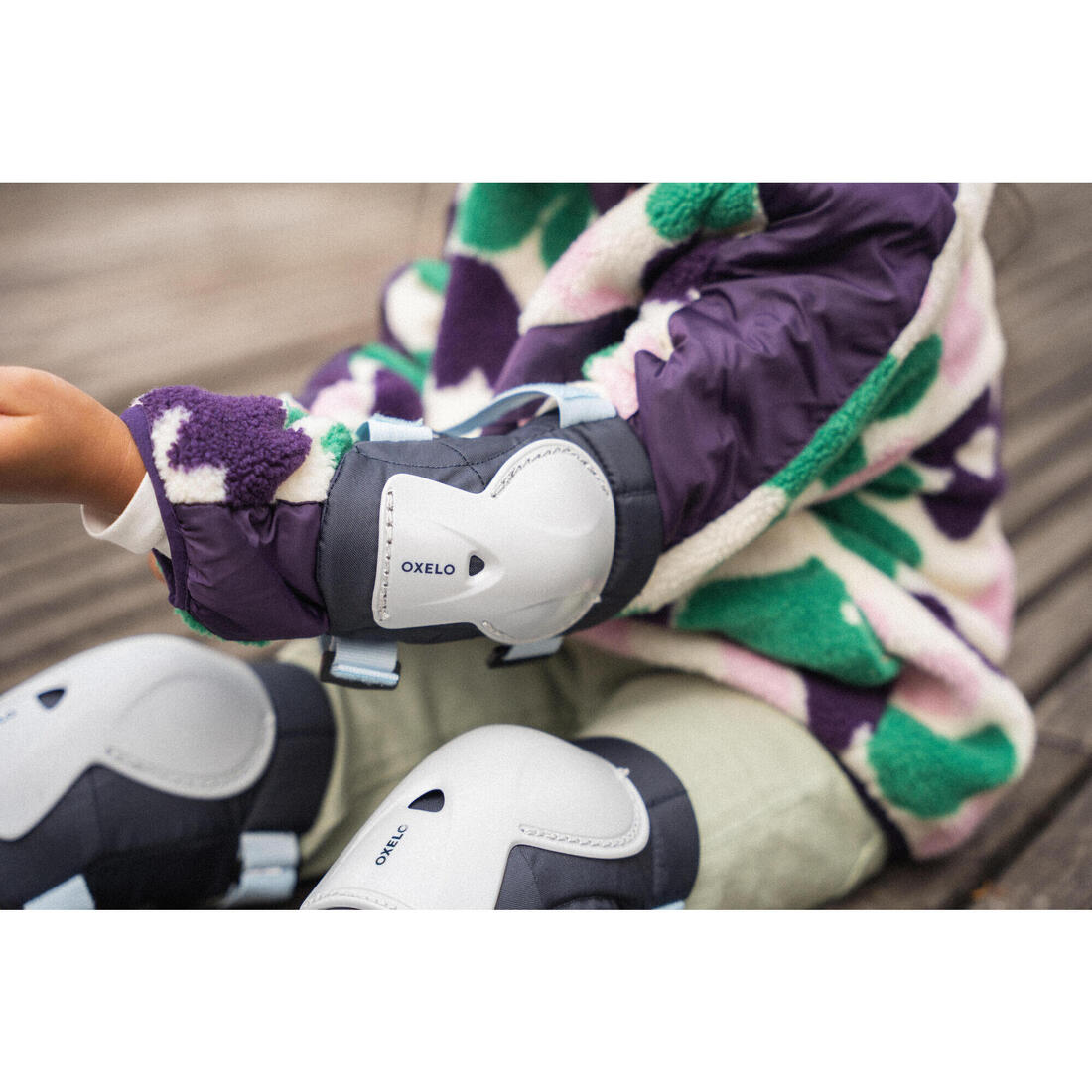 Set 3x2 protections roller trottinette skate enfant PLAY