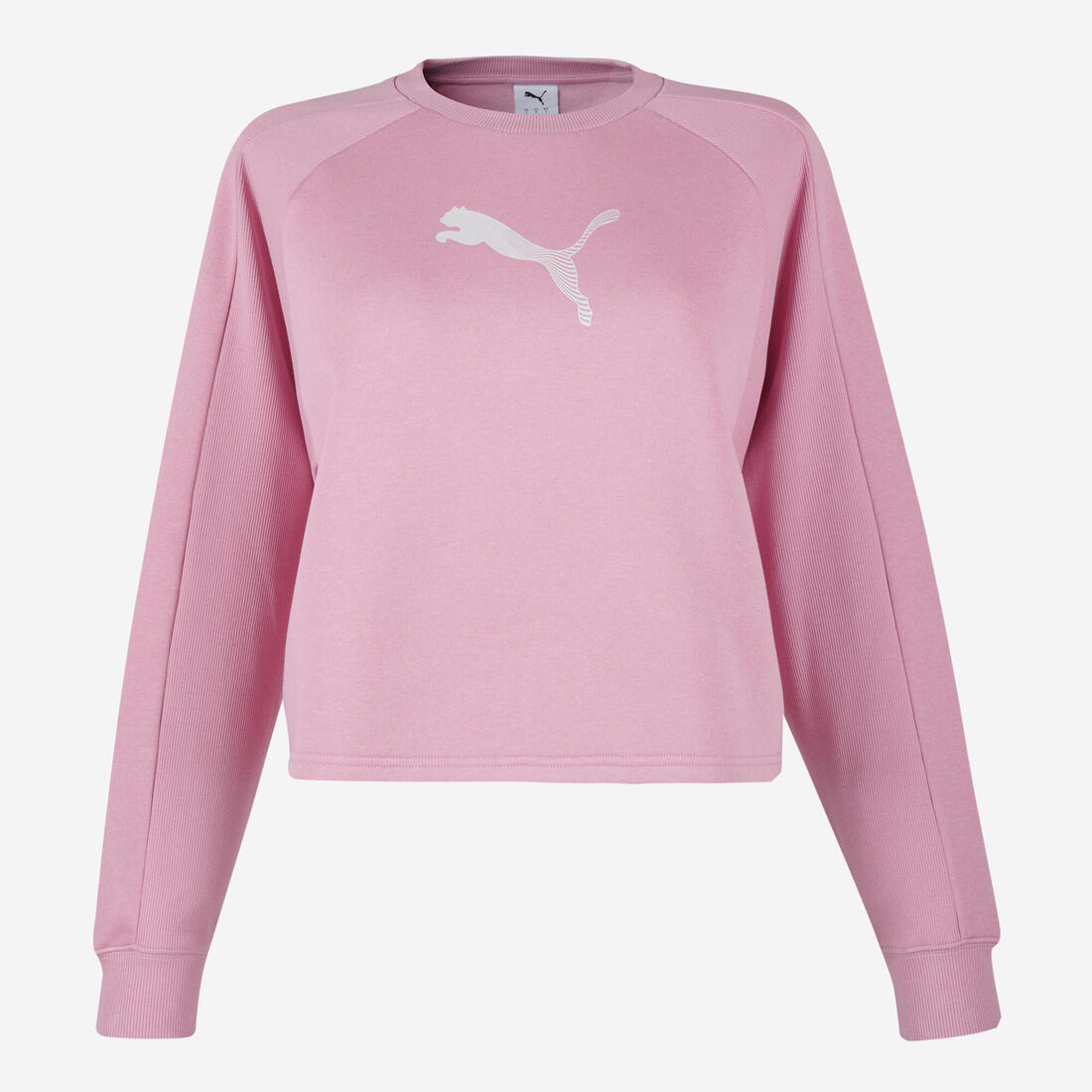 Sweat crop en coton femme, rose