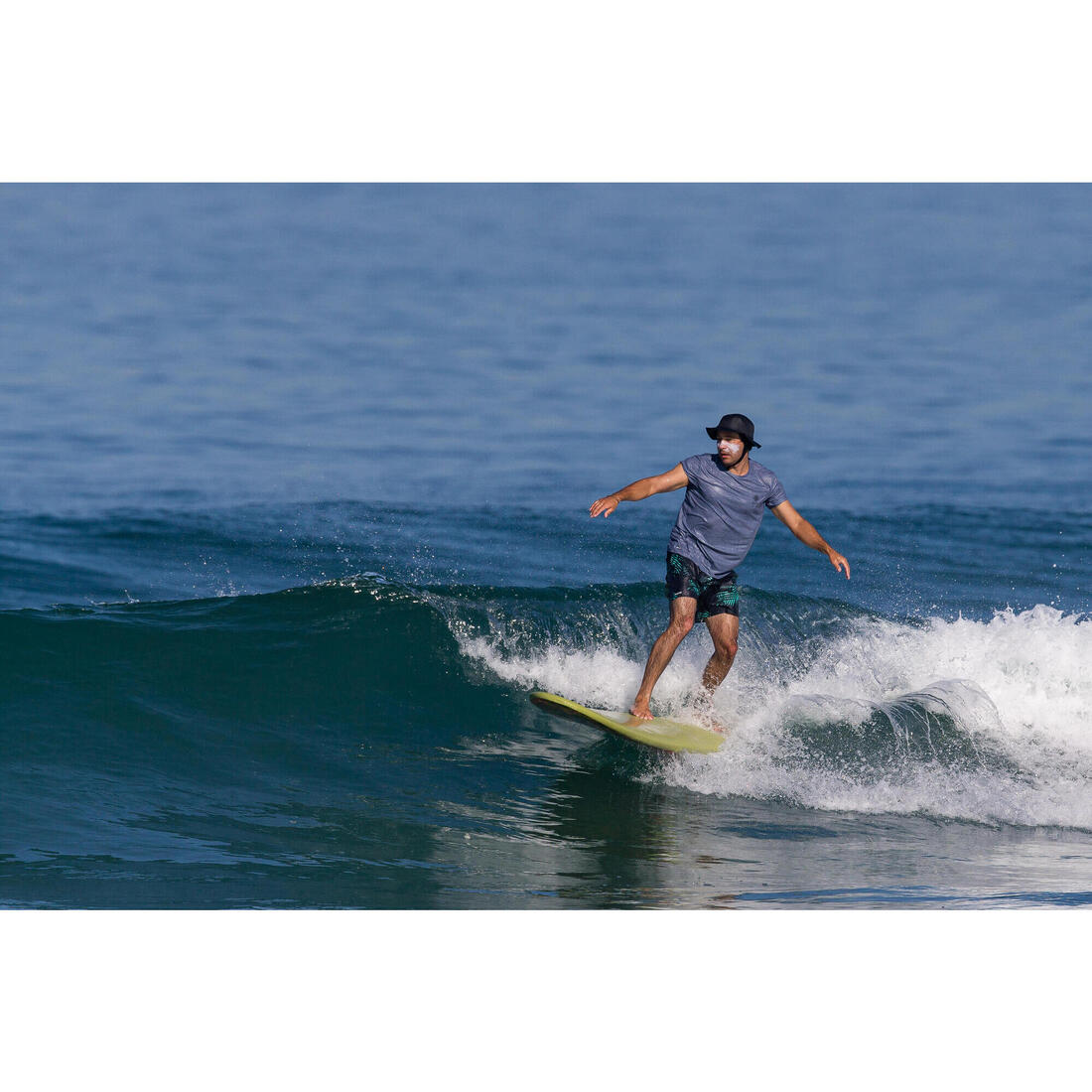 Boardshort surf 100 15" POPSTRIPE BLUE