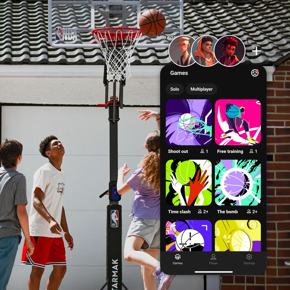 Arceau connecté de basketball avec mini-jeux - Decathlon Basketball Play
