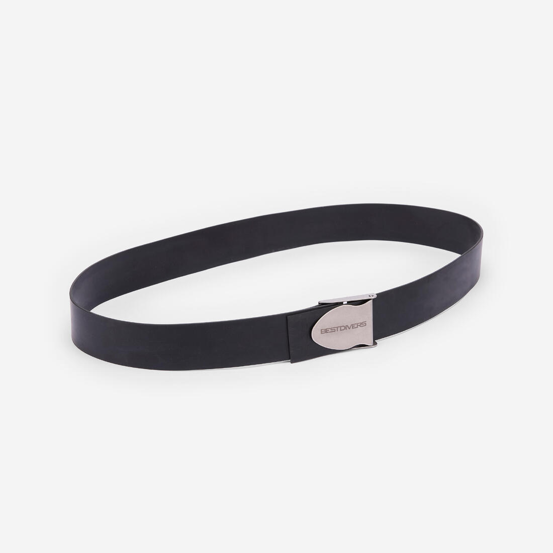 Ceinture de plongée caoutchouc avec boucle américaine US inox, noir
