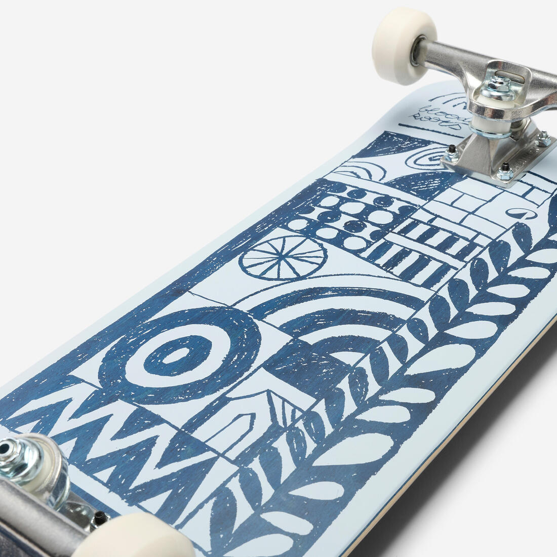 SKATEBOARD COMPLET CP500 TRIBE BLEU POUR SKATEURS A PARTIR DE 12 ANS