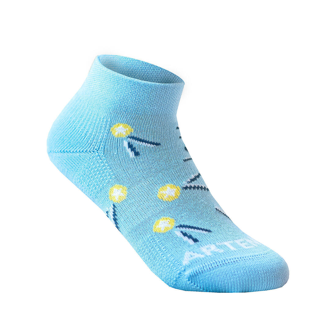 CHAUSSETTES DE SPORT ENFANT MI-HAUTES RS 160  BLANC MARINE LOT DE 3