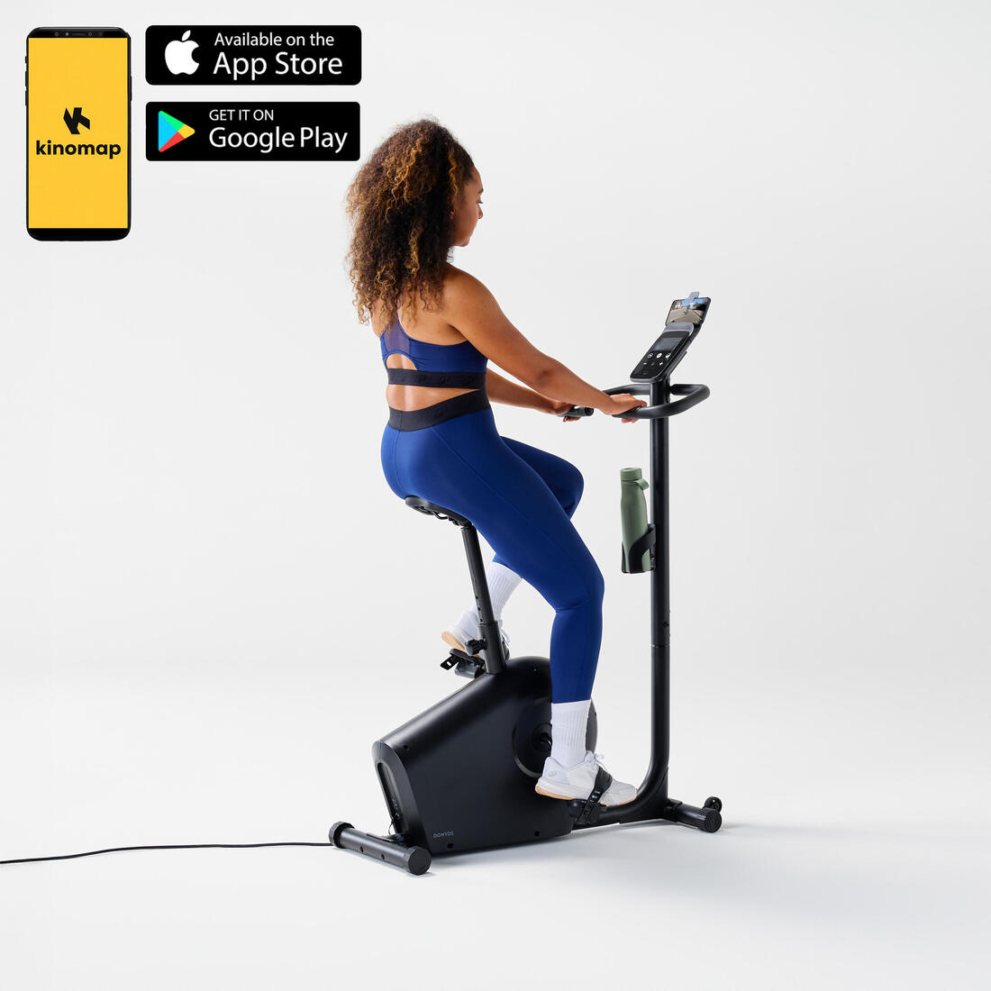 Vélo d'appartement avec résistance motorisée, EB140 B, garanti par Decathlon