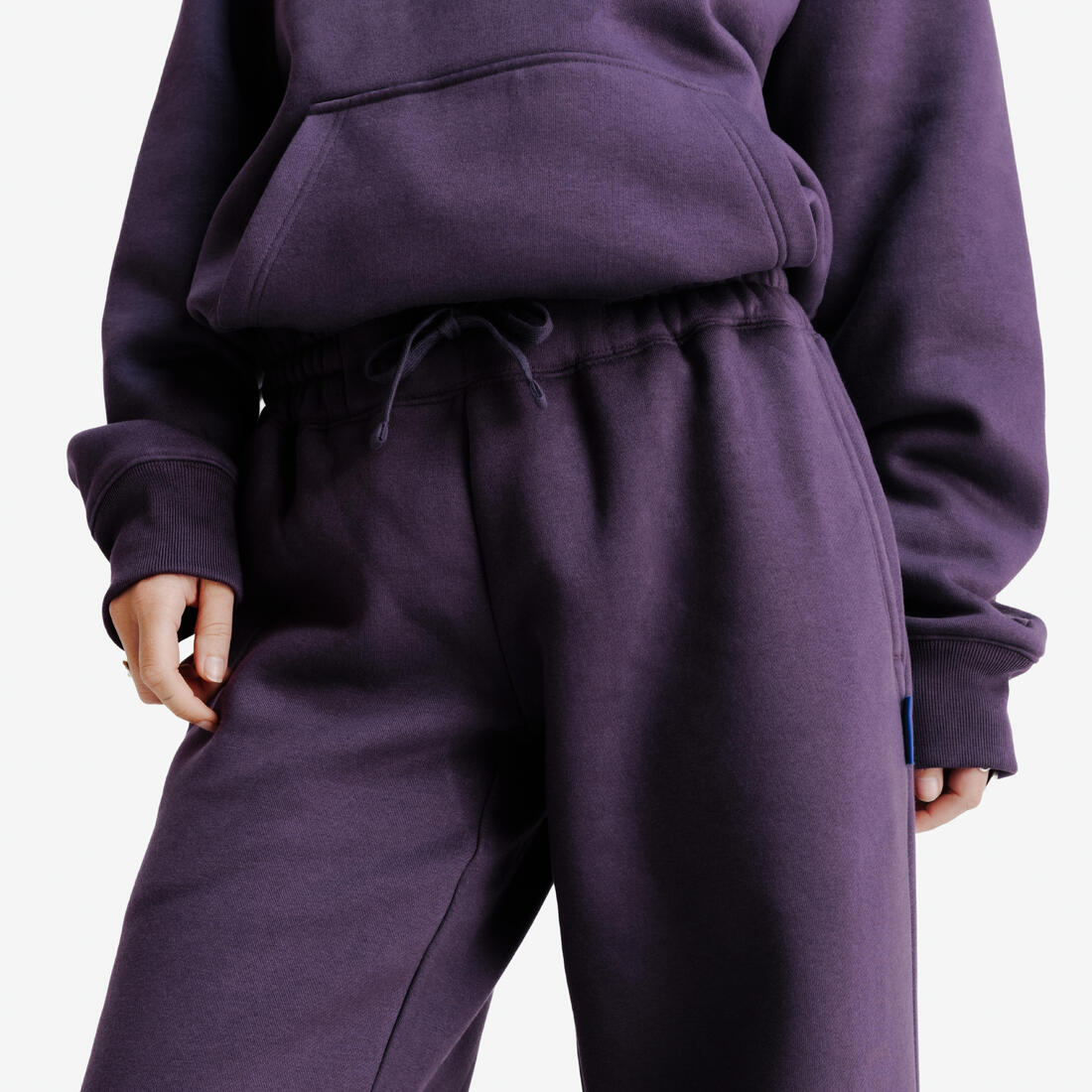 Pantalon jogging droit femme, Elementals, gris chiné