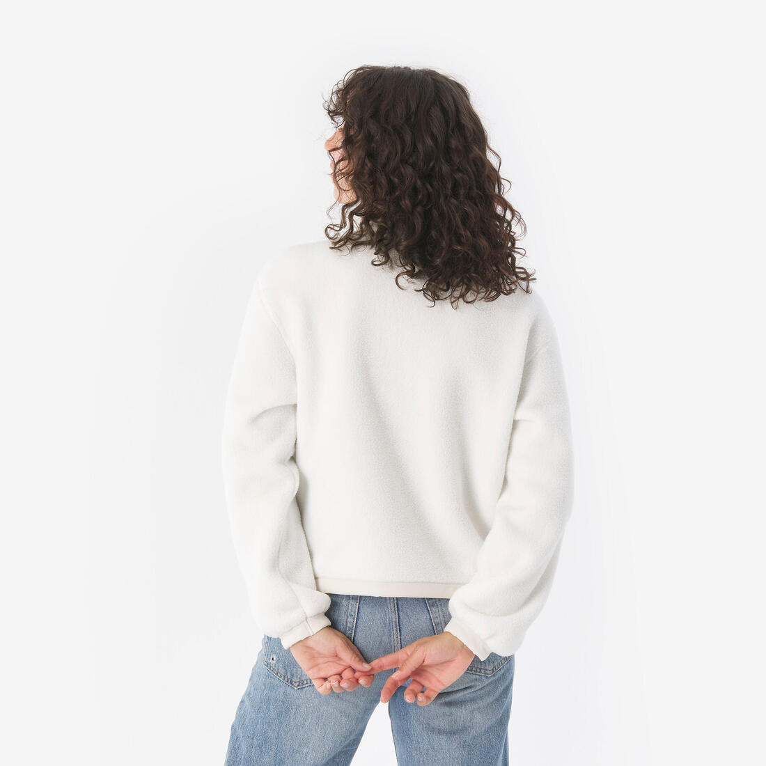 Polaire de randonnée montagne sherpa femme, MH100 1/2 zip