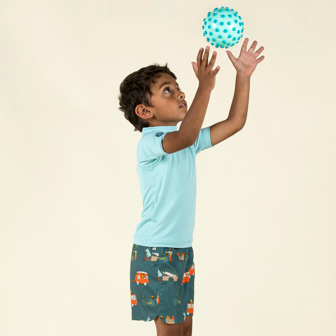T-shirt anti uv bébé manches courtes corail