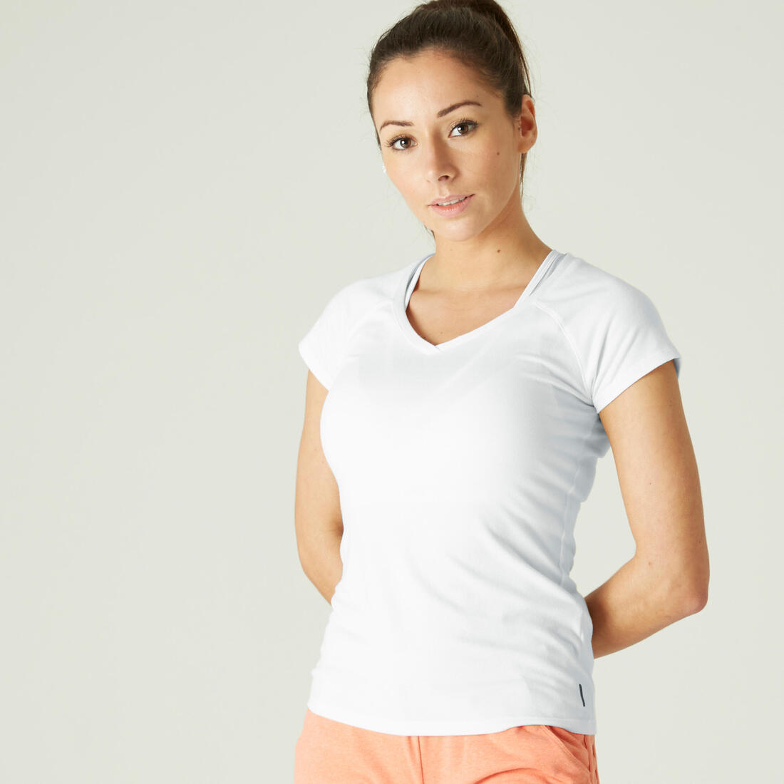 T-shirt Col V fitness Femme - 500