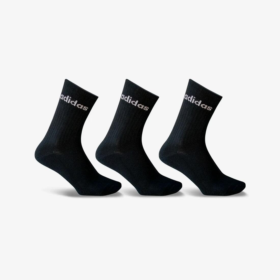 Chaussettes de sport hautes lot de 3, noir