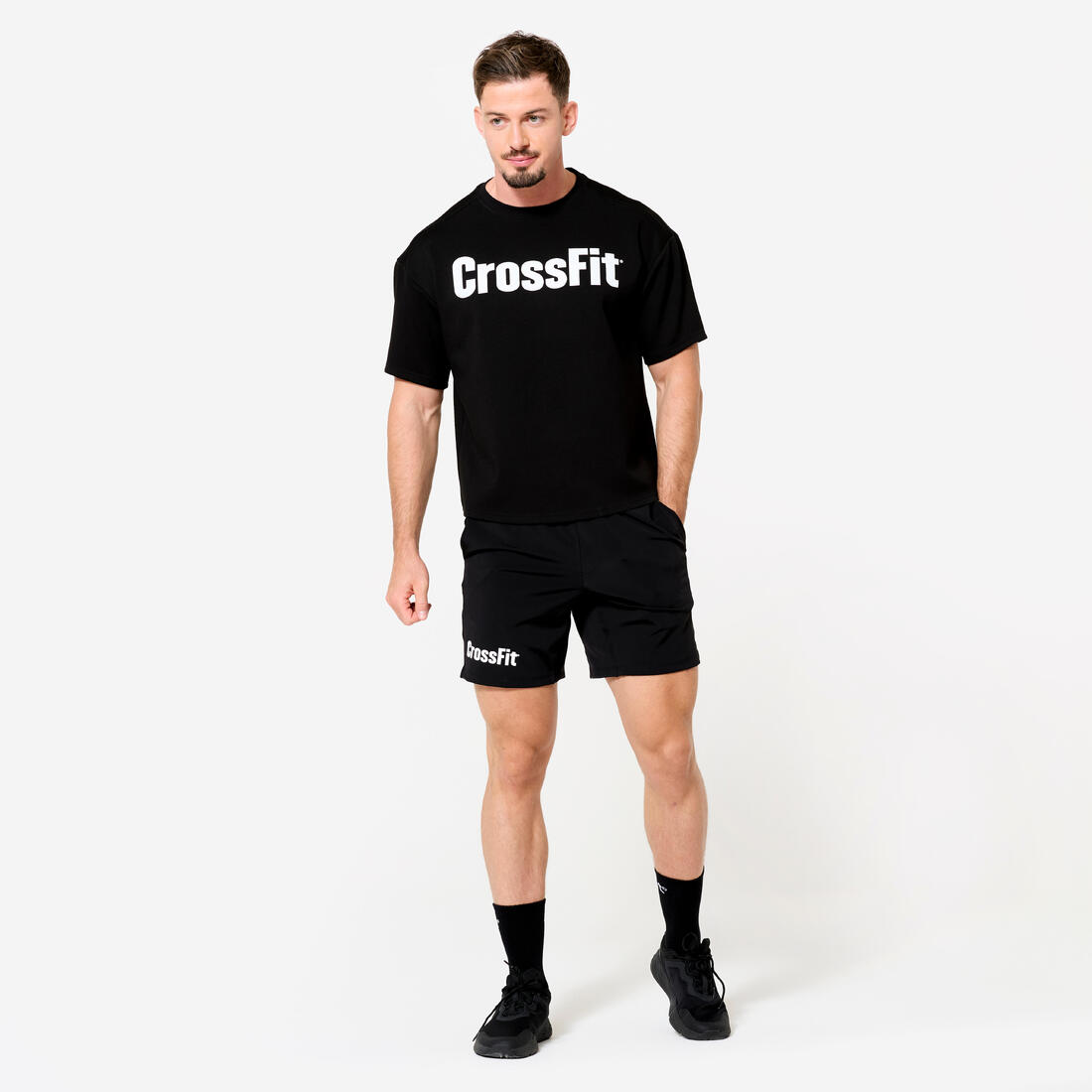 Tee shirt de crossfit® oversize unisexe, noir
