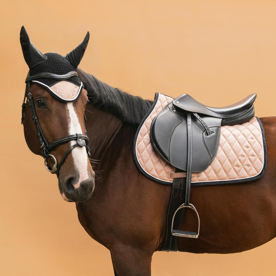 Bonnet équitation Cheval - Strass marine