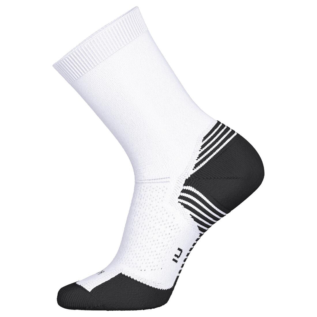 Lot de 2 paires de chaussettes running mi-mollet épaisses, KIPRUN Core blanches