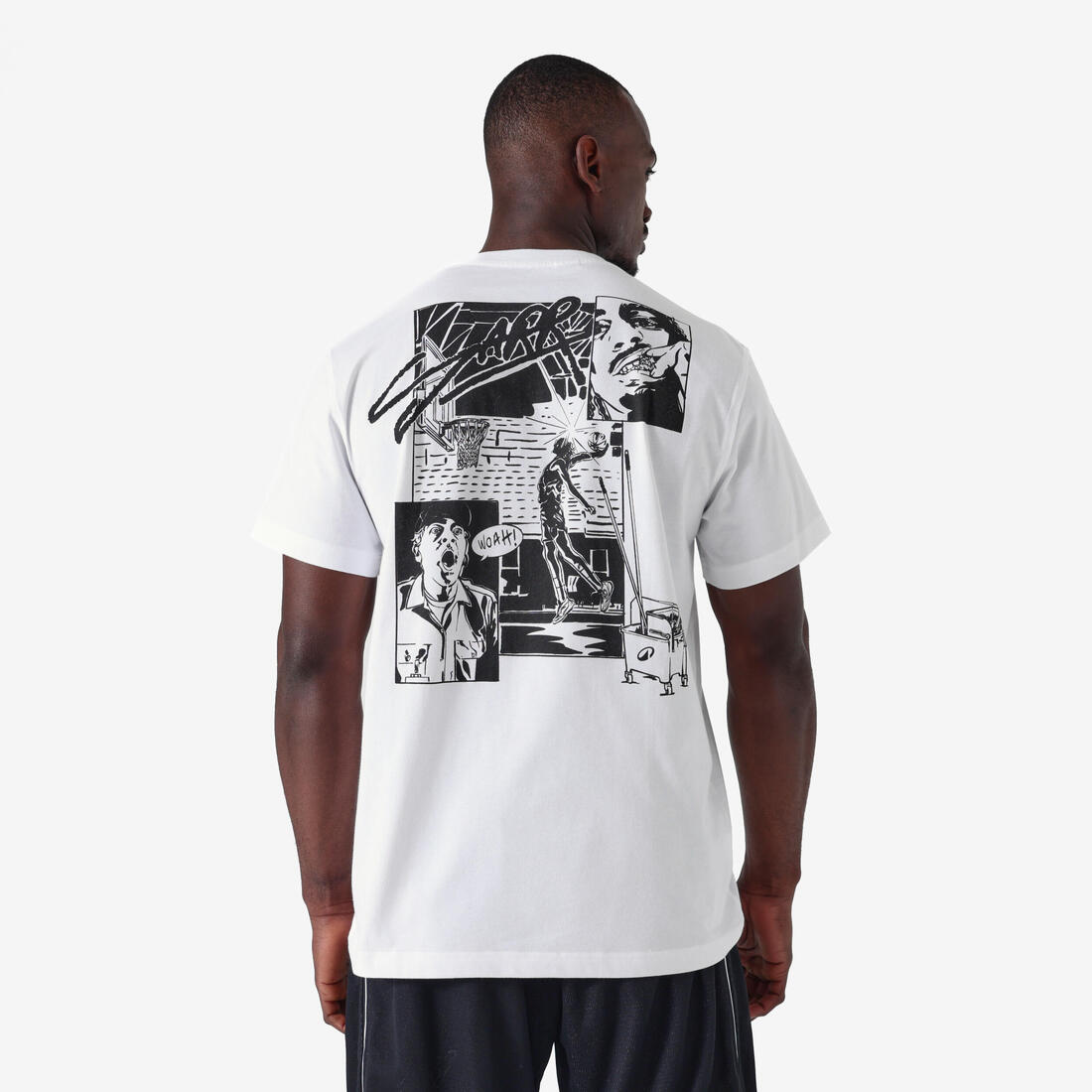 T-shirt de basket SARR homme femme, blanc "cold fire"