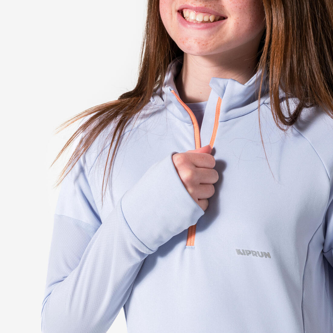 T-shirt manches longues de running fille, Kiprun Run 900 Warm violet