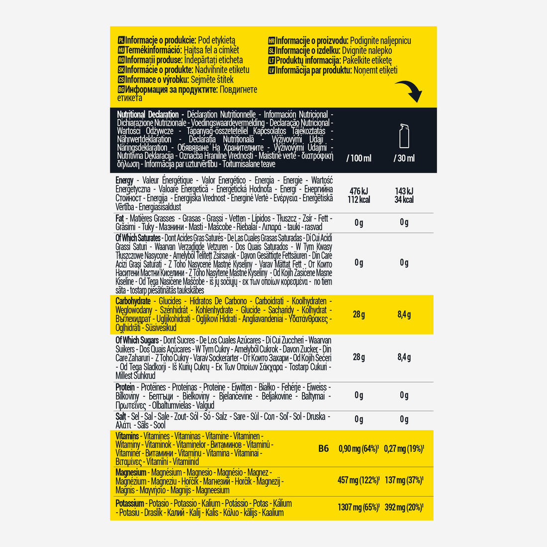 Shot magnésium et potassium citron 4 x 35g