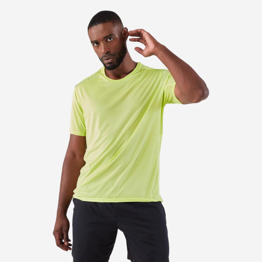 TEE SHIRT RUNNING HOMME RUN DRY + VERT PASTEL
