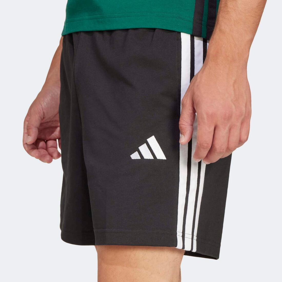 Short en coton avec poche pour homme, noir