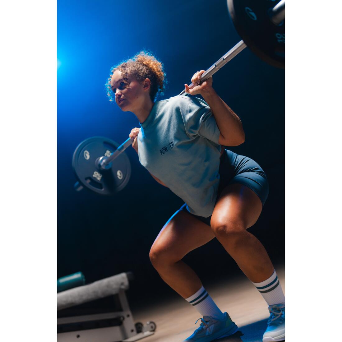 Short de musculation froncé femme