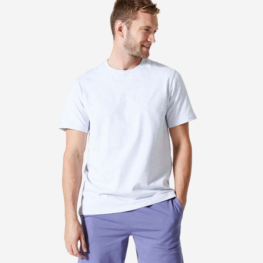 T-shirt fitness homme col rond manches courtes