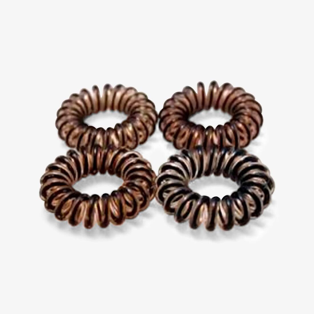 Élastiques cheveux fitness rose et transparent x6