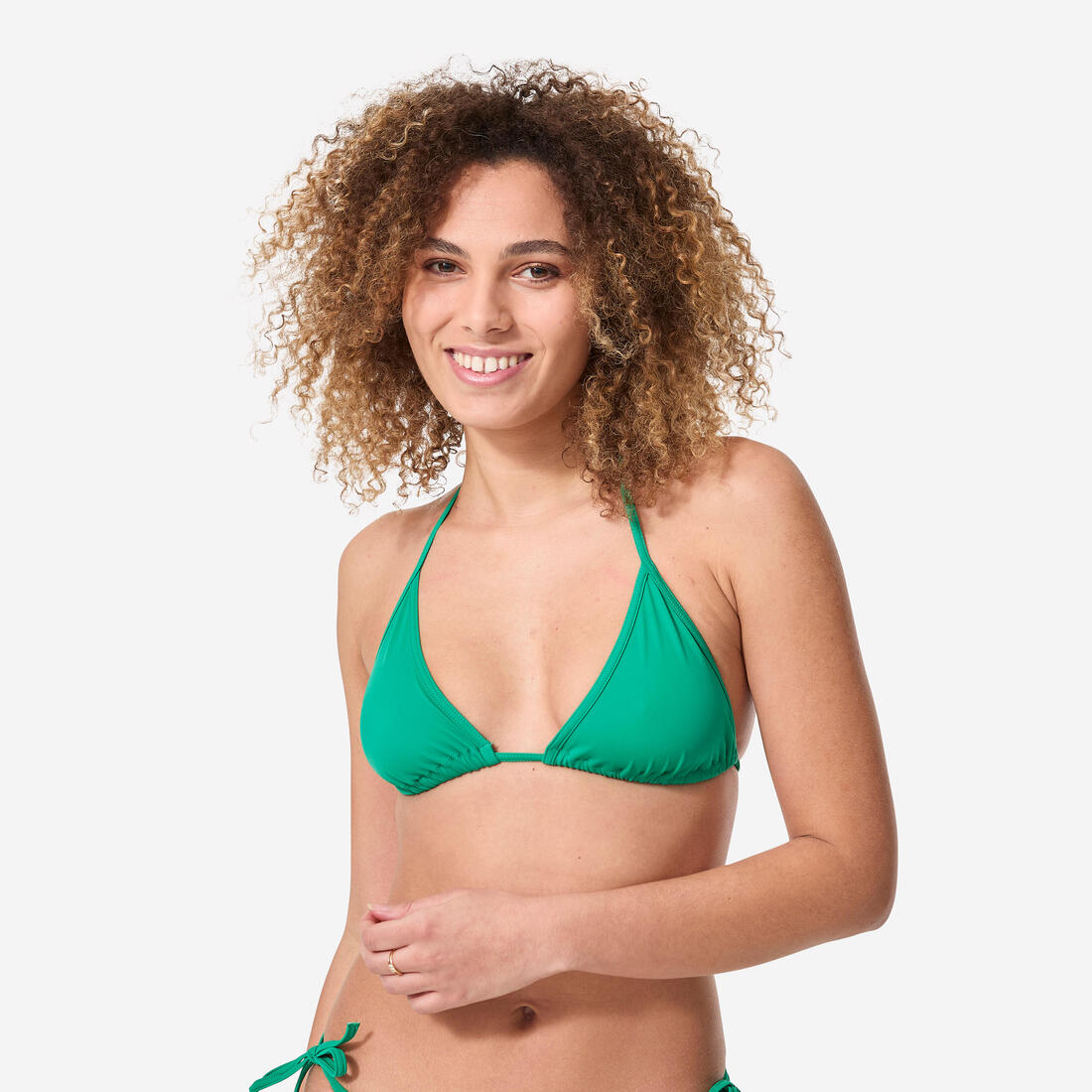 HAUT DE MAILLOT DE BAIN FEMME TRIANGLE COULISSANT MAE CORAIL FLUO