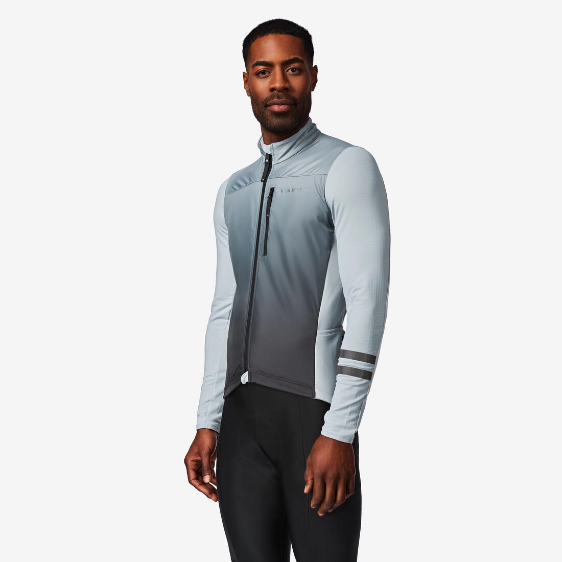 Maillot de vélo de route manches longues mi-saison homme, noir EDR