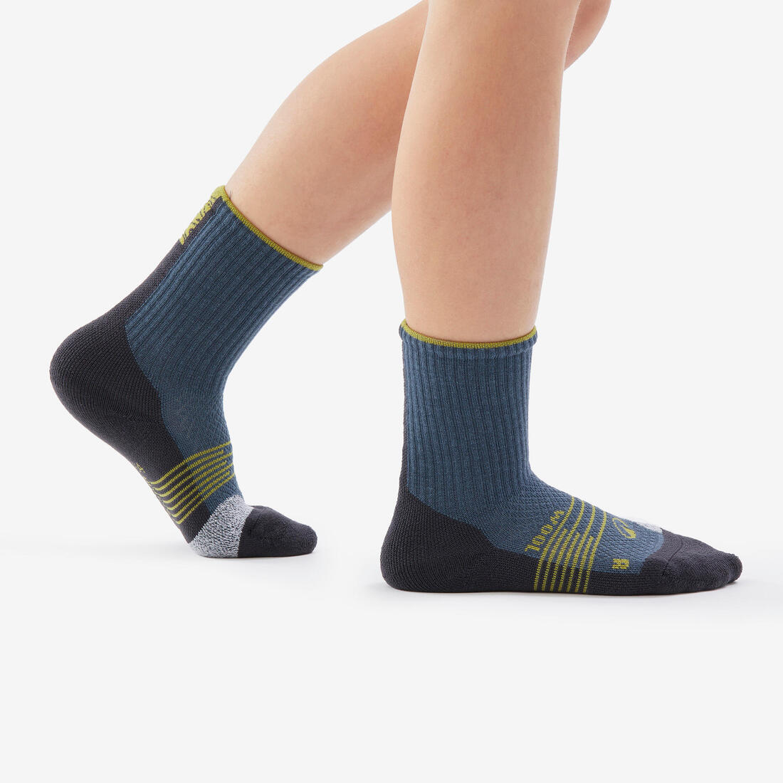 Chaussettes de randonnée hautes en laine (2 paires) 27 au 38 enfant, Hike 900