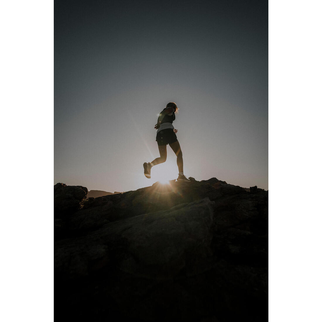 Short 2 en 1 running & trail longue distance femme - kiprun run 900 ultra noir