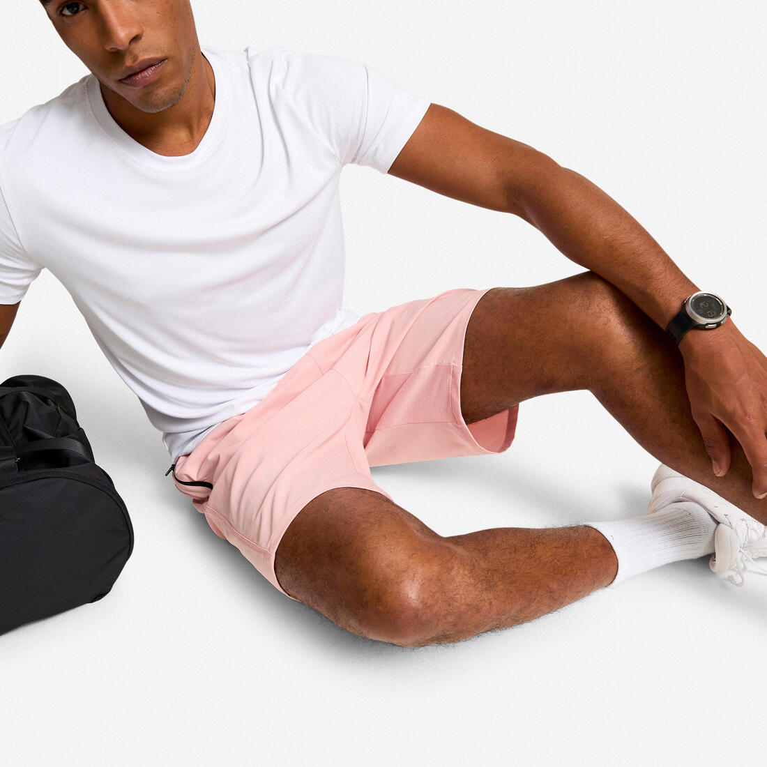 Short de fitness respirant poches zippées homme