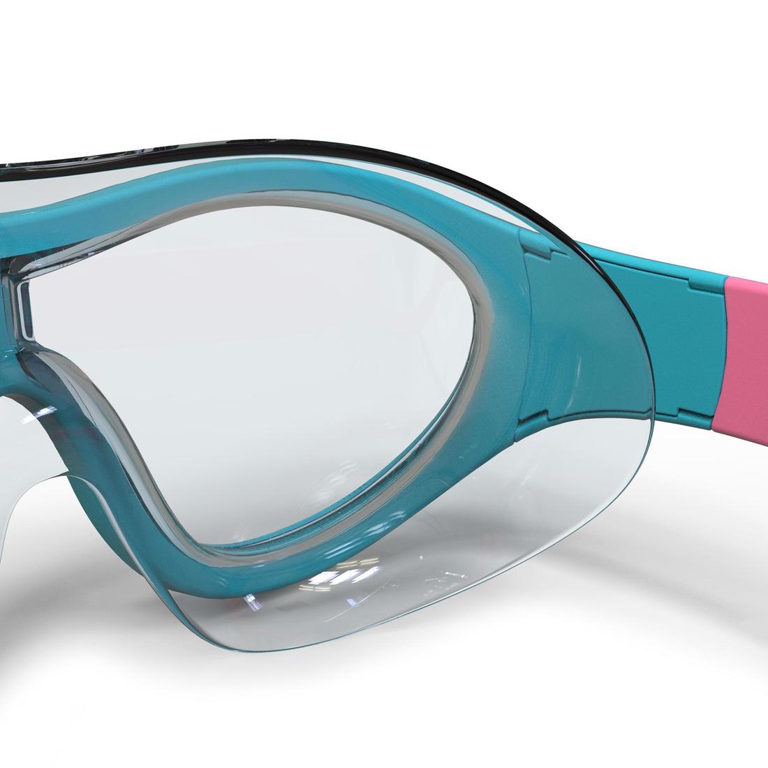 MASQUE DE PISCINE - SWIMDOW TAILLE S VERRES CLAIRS - BLEU ROSE