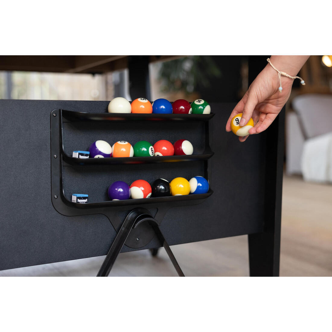 Table de billard pliable américain - BT 500 US tapis gris