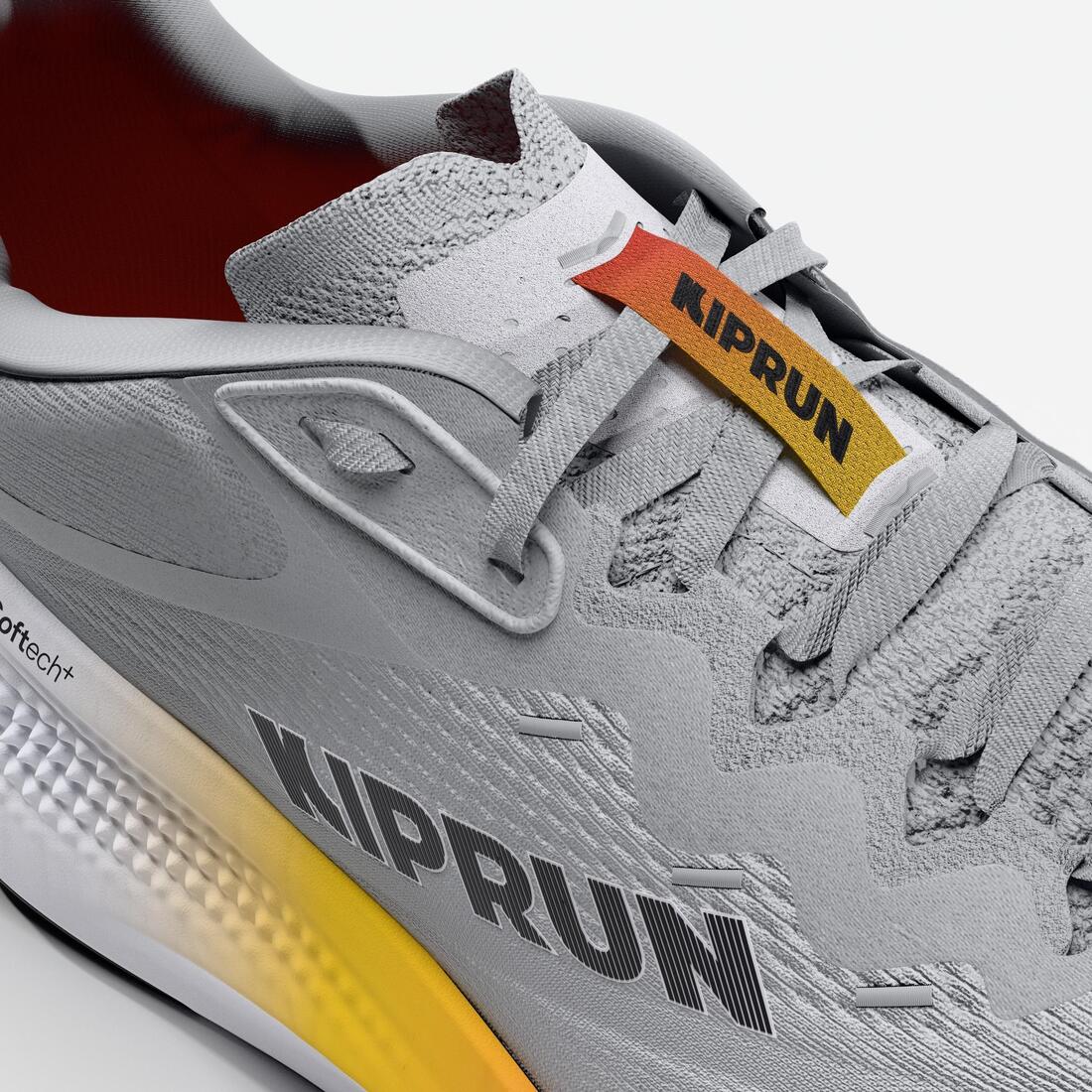 Chaussures de running route homme, Kiprun Kipride Max gris et