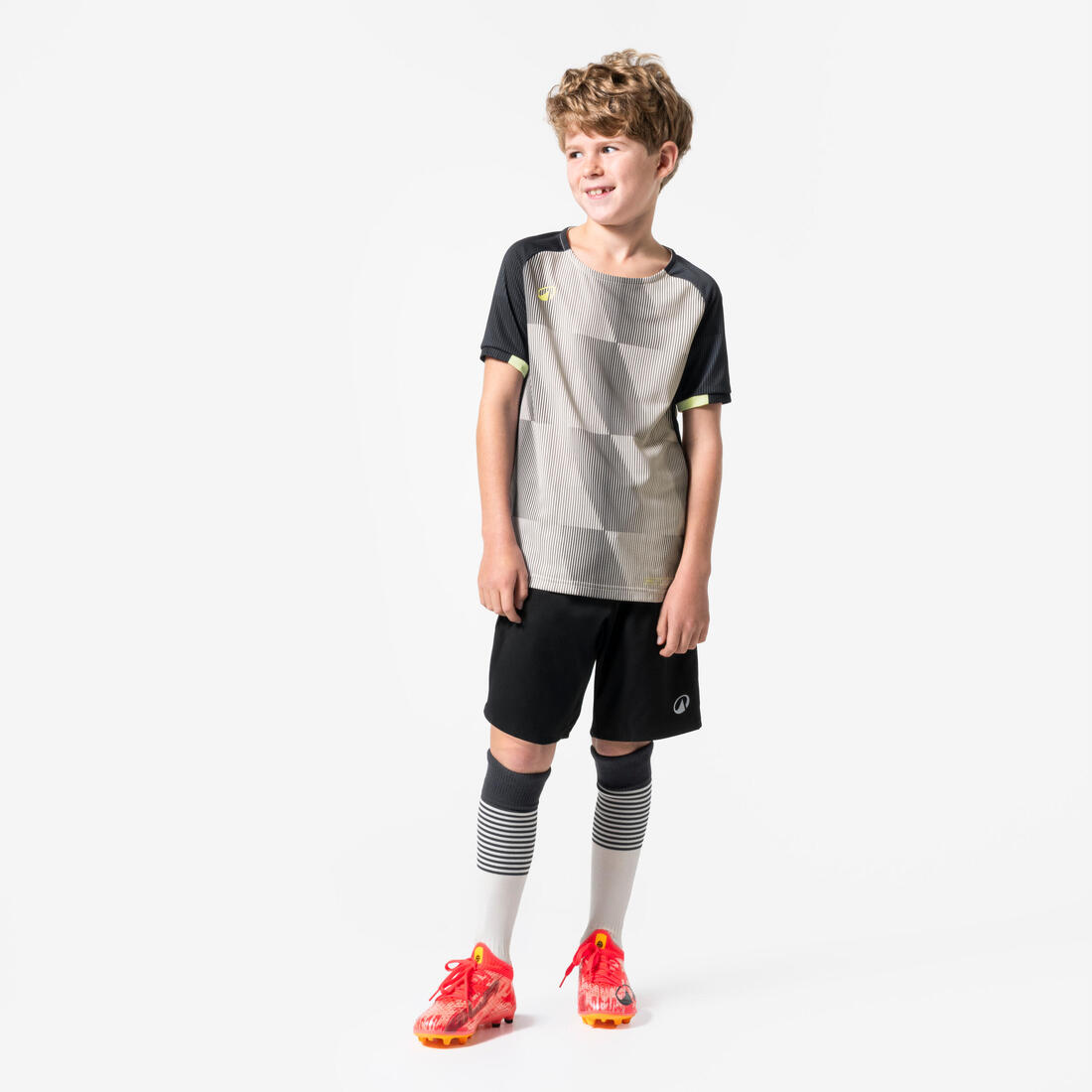 Maillot de football enfant manches courtes VIRALTO Jr Block Bleu ciel et