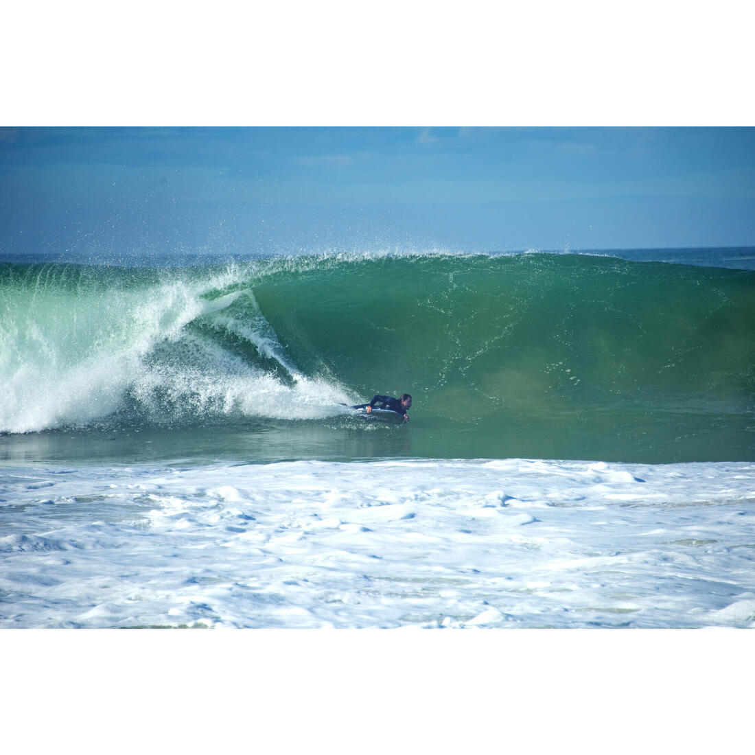 Bodyboard 500 bleu / orange avec leash