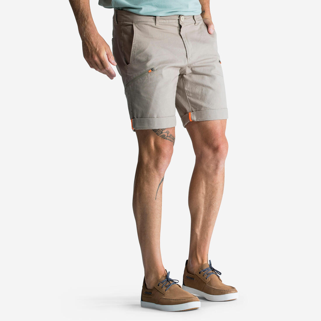 Short bateau, bermuda Homme - Sailing 100 – marron coriandre