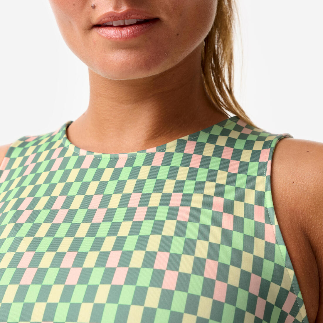 Crop top de fitness femme, multicolore
