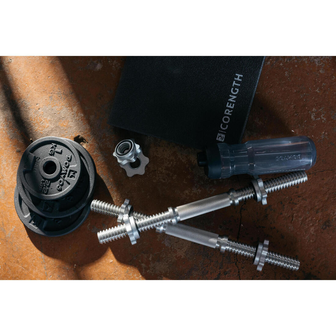 Kit haltères de musculation 20 kg avec disque de fonte en partie recyclée