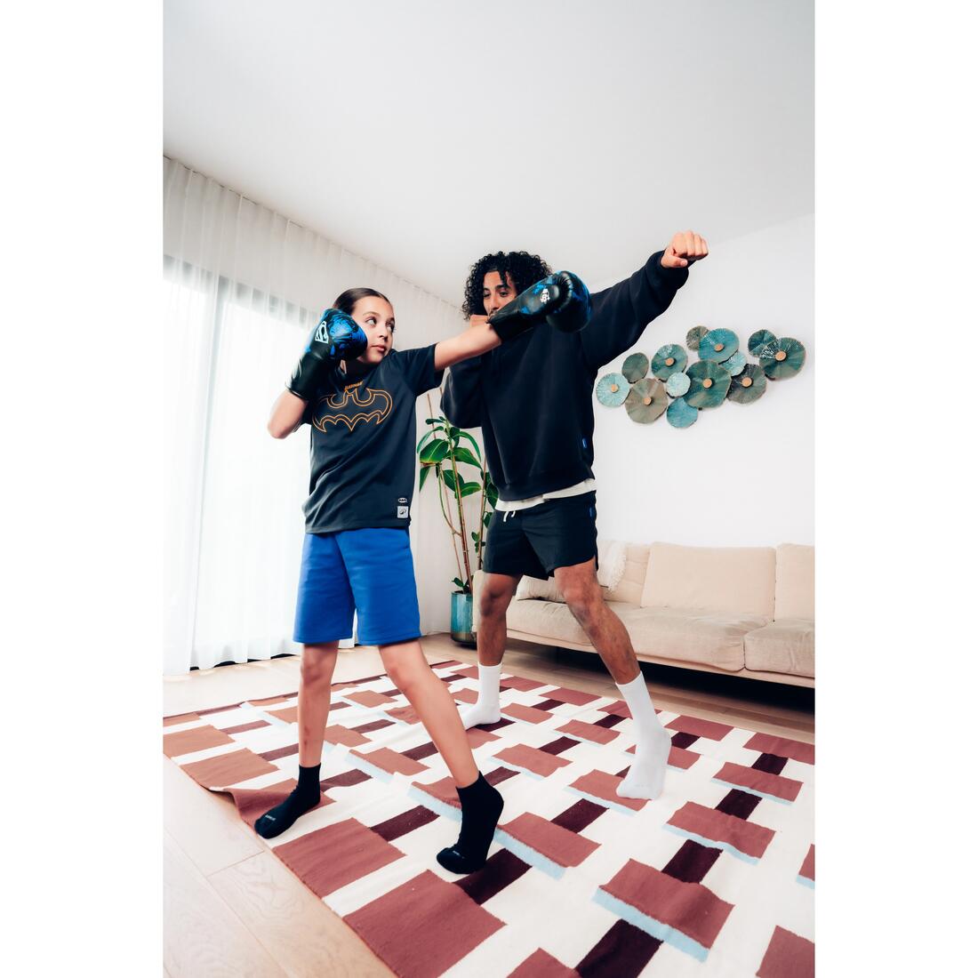 Gants de boxe résistants et respirants enfant, Batman Superman bleu