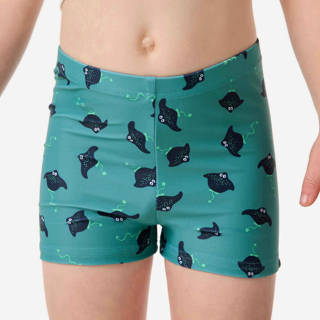 Boxer de bain bébé / enfant bleu imprimé crabes – bleu cendré