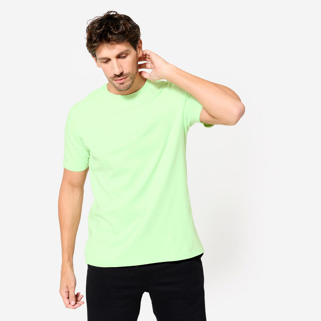 T-shirt fitness homme col rond manches courtes