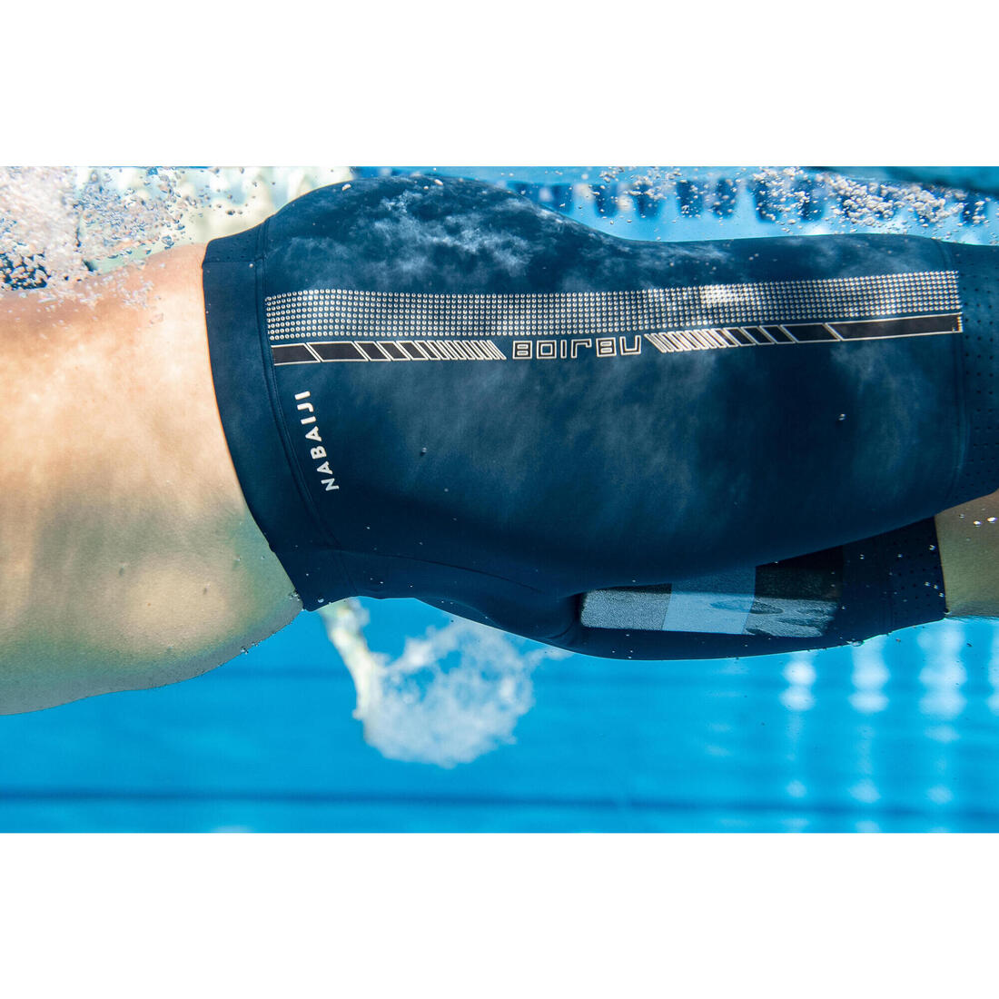 Pullbuoy de Natation 500 taille L noir bleu