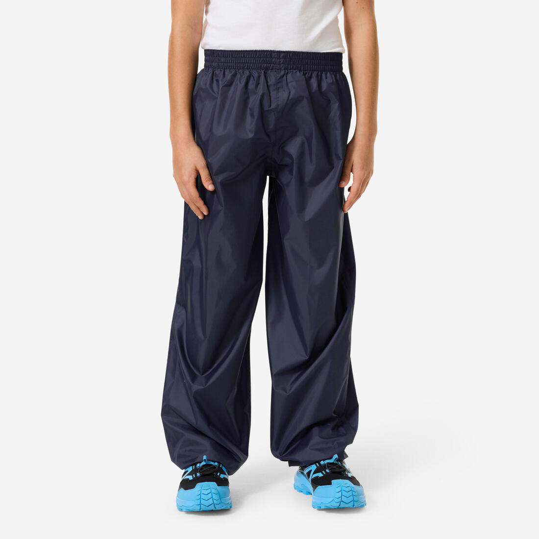 Surpantalon imperméable de randonnée enfant 7-15 ans, MH100 bleu marine