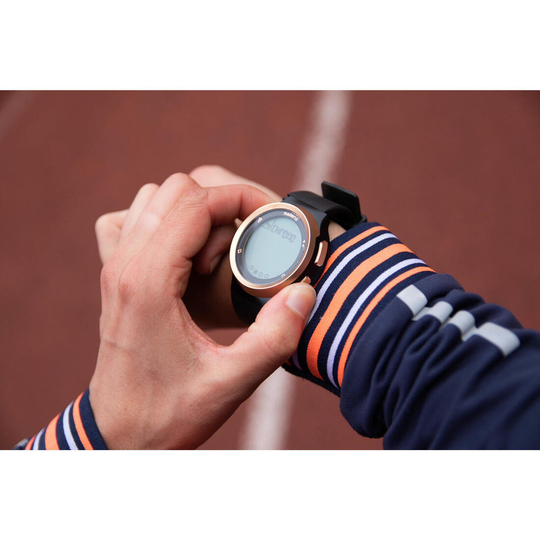 Montre chronomètre de course à pied homme W900 noire écran reverse