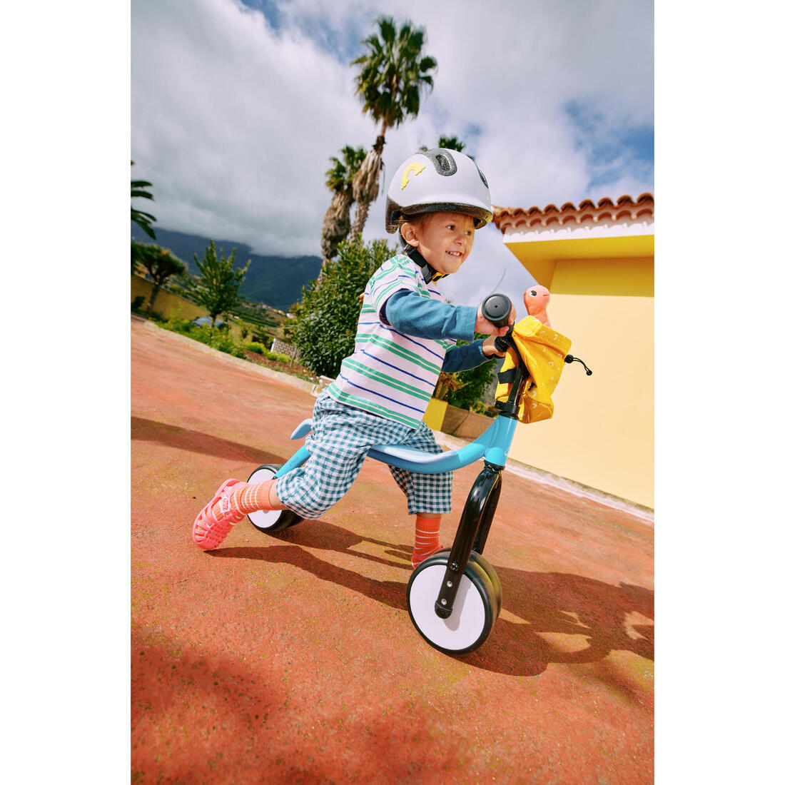 Casque velo bebe et enfant 44-55 cm, play 100 gris