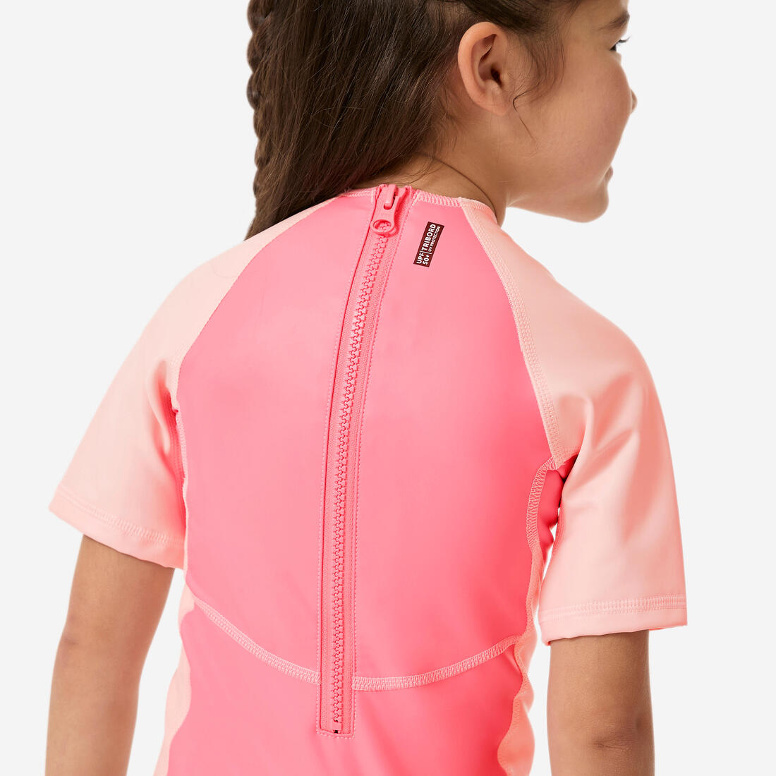Combinaison anti uv bébé kloupi rose imprimé arc en ciel