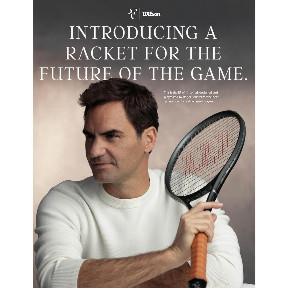 Raquette de tennis adulte compétition - RF 01 300g non cordee noire