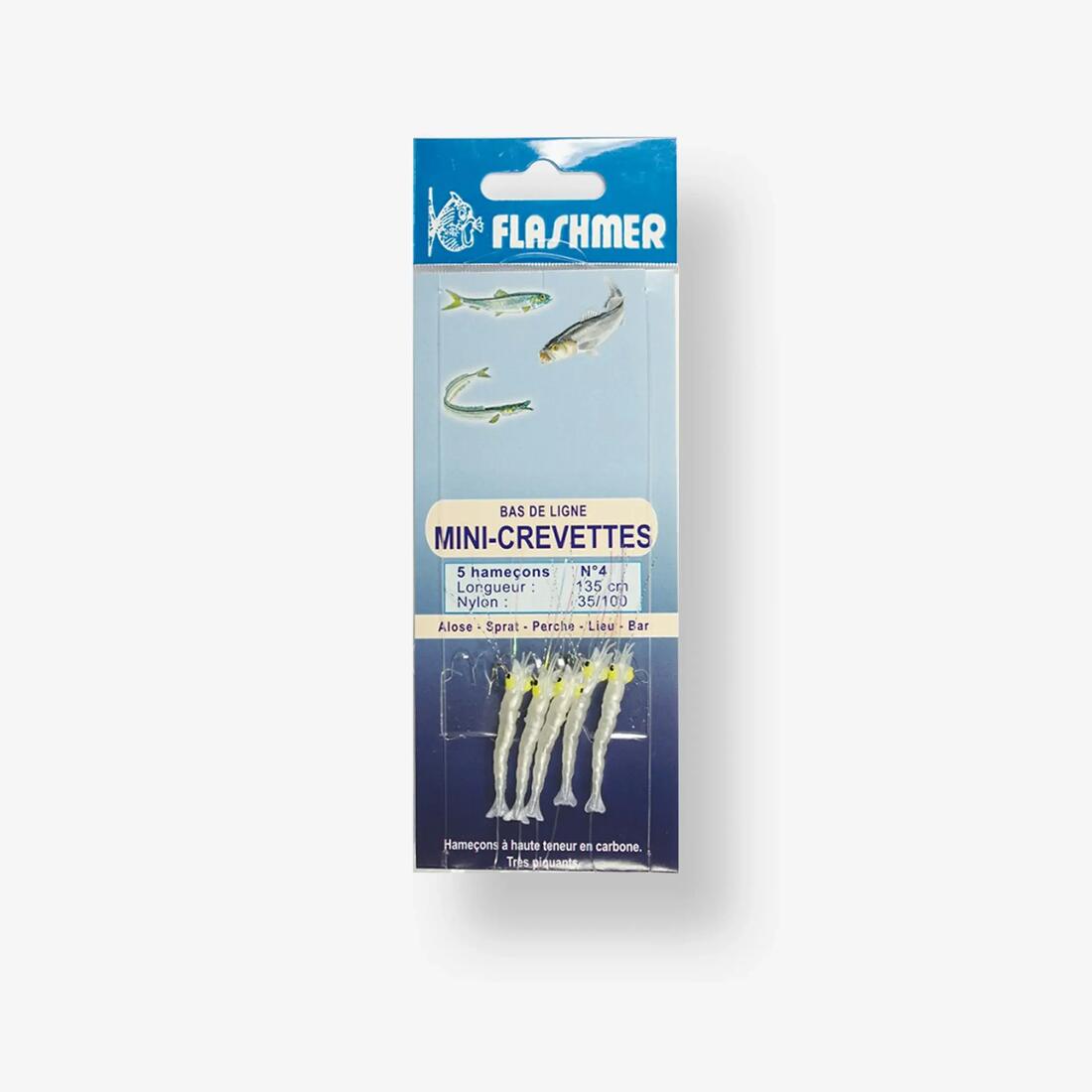 Bas de ligne Mini crevettes 5 hameçons N°4 pêche en mer