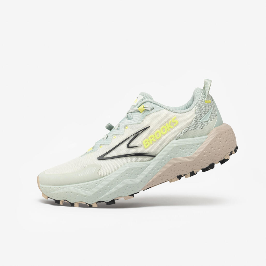 Chaussures de running trail femme, Brooks caldera 8, blanc et bleu