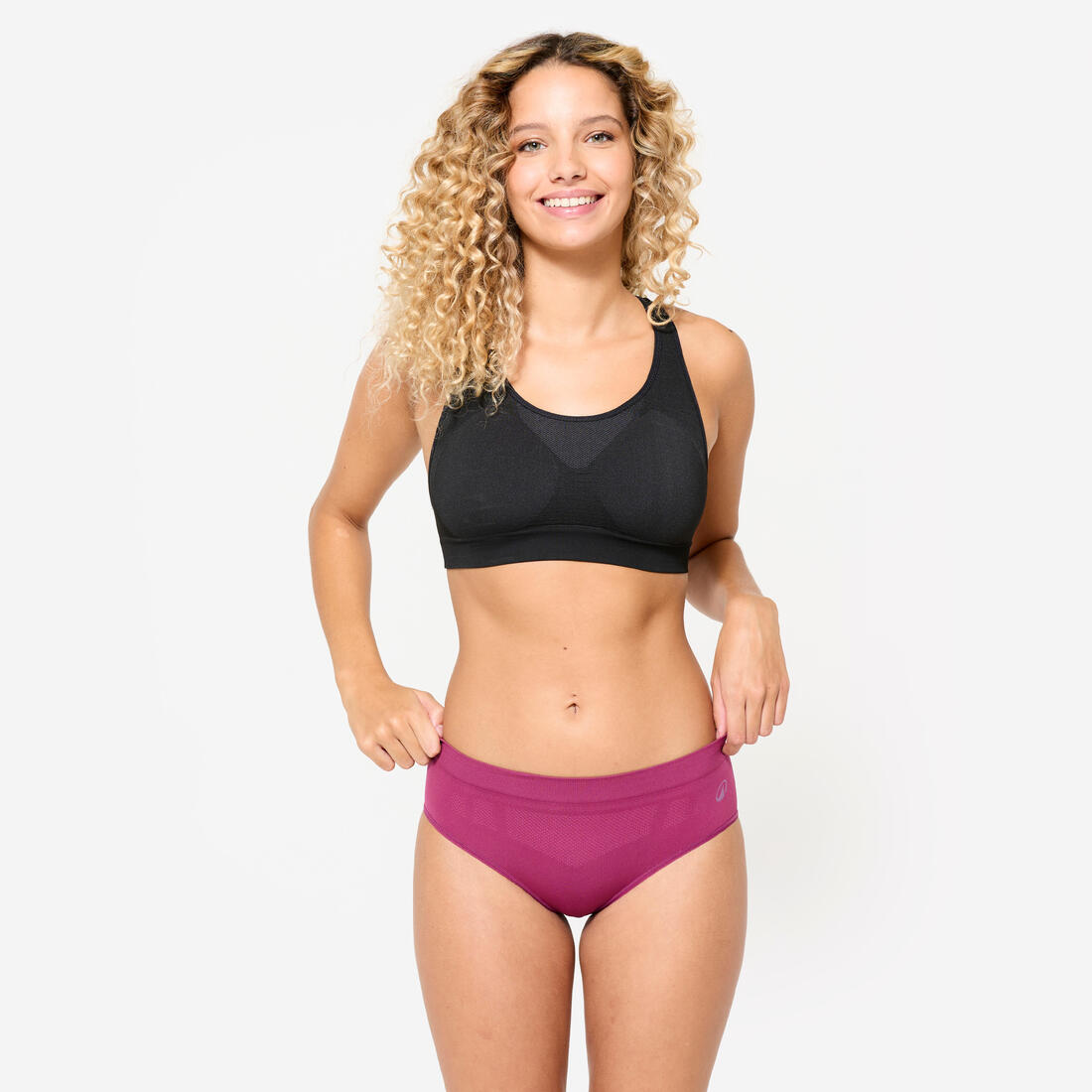 Lot de 3 culottes sans coutures Femme, Noir/Rose/Sauge