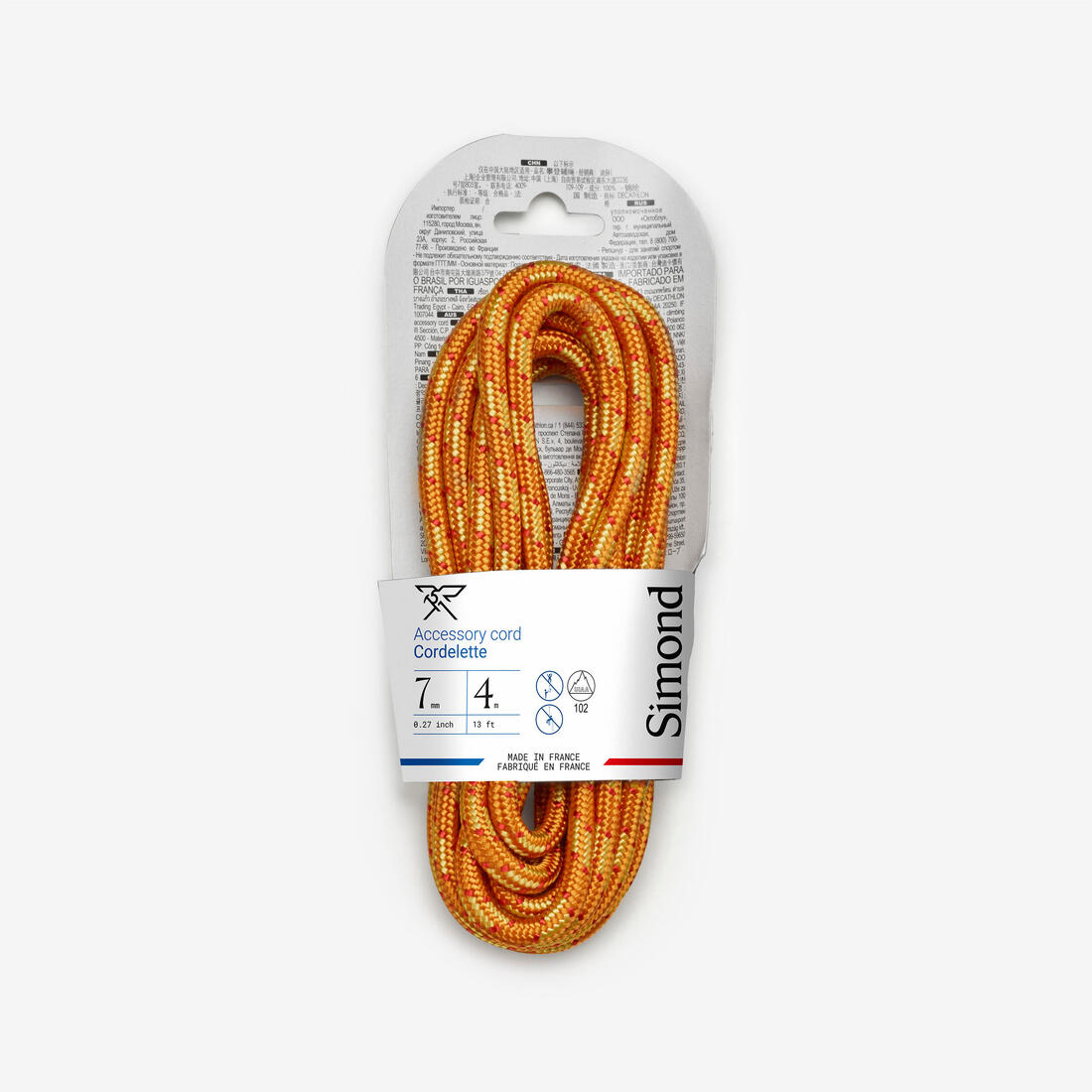 Cordelette d'escalade et d'alpinisme 7 mm x 4 m